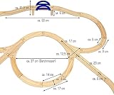 Holzeisenbahn für Kinder mit 130 Teilen | Spielzeugeisenbahn mit über 5 Meter Schienenlänge und Zubehör für eine ganze Stadt | Holzeisenbahn-Set für Mädchen und Jungen geeignet - 9