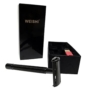 WEISHI PVD-Black-Plating Long Handle Version Butterfly Open Double Edge Safety Razor Twist to Open Men's Shaver - Image 3
