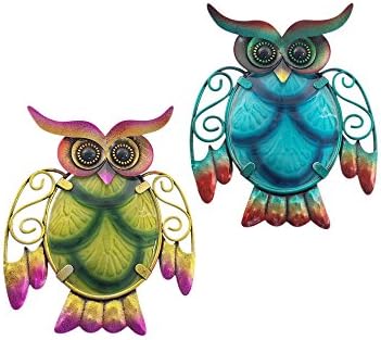 Art Deco Home - Wall Ornament x2 Owls 16 cm