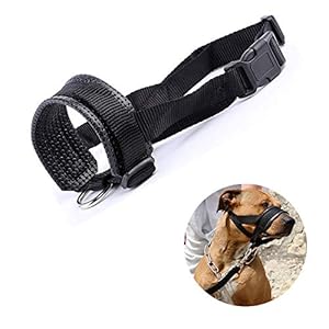 Bello Luna Bucle de Boca para Perro de Nylon con Relleno Extra Suave Cubierta para la Boca del Perro Evita Que muerda, ladre y mastique – XL/Negro