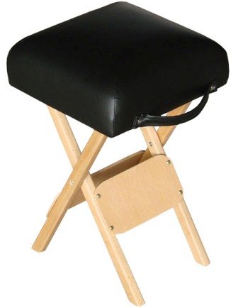 Salon Wooden Therapists Stool Black