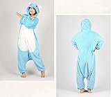 ABYED® Jumpsuit Tier Karton Fasching Halloween Kostüm Sleepsuit Cosplay Fleece-Overall Pyjama Schlafanzug Erwachsene Unisex Lounge,Erwachsene Größe M - für Höhe 159-166CM Blauer Elefant - 