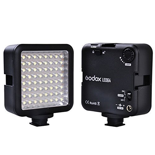 Godox LED64 260Lux Eclairage Vid  o Lampe Lumi  re Continu sur Cam  ra LED Panneau Ultra Claire Portable Dimmable Interverrouillage pour Cam  scope Vid  o et Cam  ra DSLR Appareil Photo Reflex Num  rique Canon Nikon Sony etc