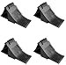 Produktbild 4 x Unterlegkeile mit Halter Schwarz Bremskeile Anhänger PKW Hemmschuhe
