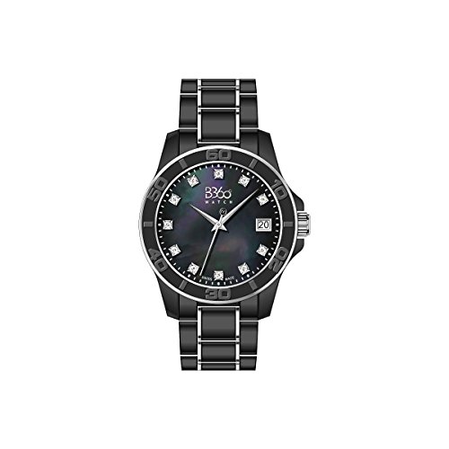 B360 WATCH Unisex-Armbanduhr Medium, 10 Bars Analog Quarz Verschiedene Materialien B Class ONE LW Black SS