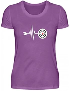 Shirtee Hochwertiges Damen Organic Shirt - Mein Herz Schlägt für Bogensport - Bogenschiessen Pfeil Bogen Zielscheibe...