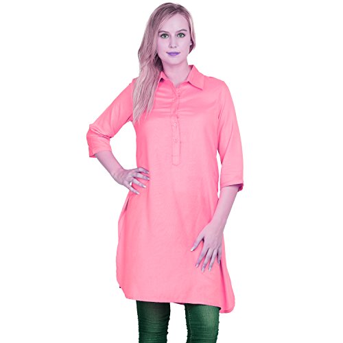 Patrorna Blended Women's Classic Collar Half Sleeve A-Line Tunic Tops (, F06A034VP)