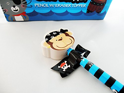 4x Schreibset Pirat, Mitgebsel Piratenparty, Schule, Seeräuber Kapitän, Papagei, Katze, Affe - 5