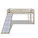 vidaXL Children Loft Bed Natural Colour With Slide Ladder