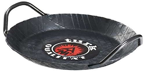 Turk schmiedeeiserne Servierpfanne, Bratpfanne, Eisenpfanne Rand Ø 32 cm, Boden Ø 24 cm, Randhöhe 3,2 cm, mit 2 Griffen