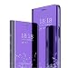 Produktbild MLOTECH Kompatibel mit Google Pixel 3a XL Hülle,Cover + Panzerglas schutzfolie Flip Transluzent View Miroir Handyhülle Anti-Schock Spiegel Standfunktion Schutzhülle Lila blau