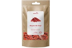 Carefood - Bayas de Goji Ecológicas - 200 g - Apto para Veganos - Ayuda a Reducir el Apetito - Propiedades Antioxidantes - Efecto Termogénico - Gran Aporte de Vitaminas, Minerales y Fibra