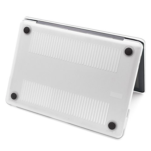 LENTION Matte Hartschale für MacBook Pro (13″, Mitte 2010 zu Mitte 2012) Modell-A1278, LENTION Durchsichtige Plastikabdeckung & Schale für Mac Book Laptop, matte Hülle mit Gummifüßen, mit Anti-Staub Port Stecker – Transparent Weiß - 4