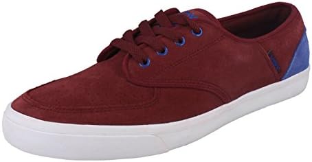 Vox Footwear Inc Mens Casual Trainers Classx - Burgundy/Blue/White Suede - UK Size 7.5 - EU Size 42 - US Size 8.5