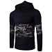 Produktbild Herren Hoodie Kapuzenpullover Tarnung Stitching Farbe Muster Bekleidung Loveso Männer Hooded Sweatshirt Herbst Winter Warm Kapuzenpulli Pullover (L, Schwarz)