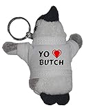 camiseta lavable Shopzeus Pingüino de Peluche (Llavero) con Amo Butch en la Camiseta (Nombre de Pila/Apellido/Apodo)