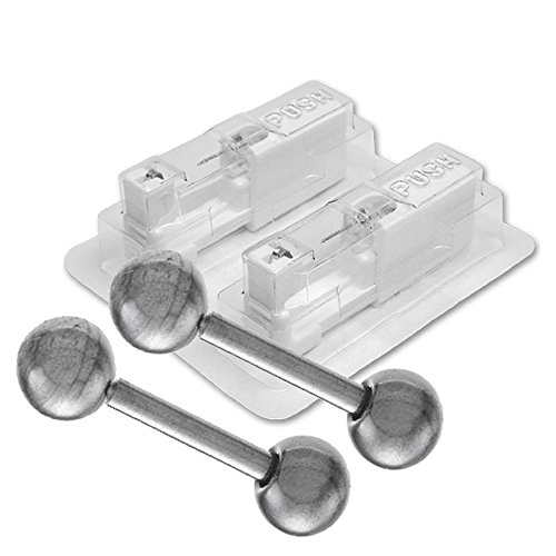 1 par studex Key2Life - Pendientes Barbell Bola Acero Quirúrgico