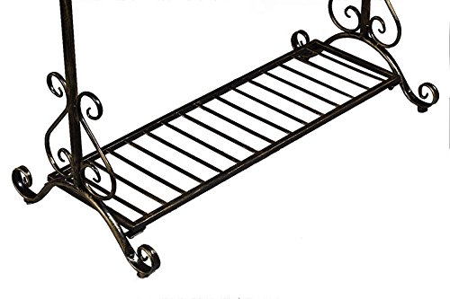 Vintage Design Kleiderständer Kleiderstange aus Metall Garderobenständer mit Schuhablage – Bronze - 5