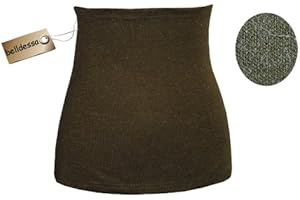 belldessa 3 in 1 : Angora Wolle - Stretch - Nierenwärmer/Shirt Verlängerer/Bauchwärmer/Accessoire - Mann M - Oliv grün Uni