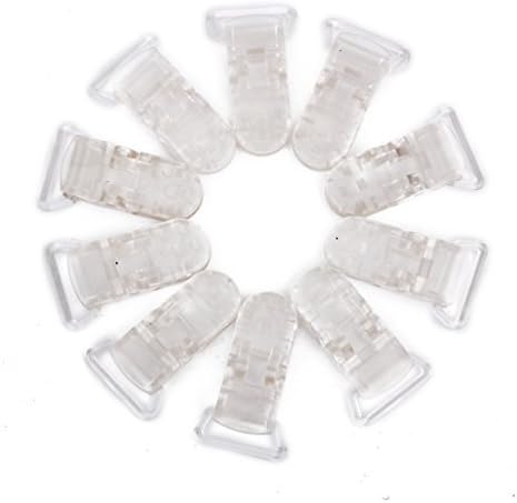 Resin Pacifier Holder Badge Dummy Clips Crafting Supplies 39 x 16mm Pack of 10 Clear