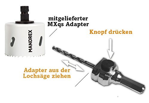 Lochsäge 68 mm – Amboss Elektriker Starter Set (Inkl. 6-kant Aufnahme) Ideal Für Hohlwanddose, LED-Spot, Steckdose In Gipskarton/Holz - 2
