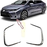 EBAL AUTO ACCESSORY Chrome Fog Light Frame 2 Pieces 2019 And Above Compatible with Toyota Corolla