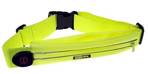 ECOBELLE® Marsupio/Cintura LED da corsa ricaricabile con USB. Impermeabile e Regolabile + Cavo USB LED luminoso. Giallo, ottimo per running e sport in sicurezza. Ideale x Iphone X,8,7,6 e Smartphones