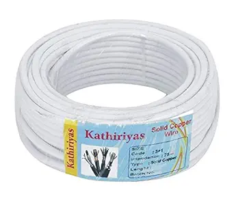 Kathiriya 3+1 Full Copper and Breding Alloy mic Complete Video Transfer HCI CCTV Wire Cable -30 m roll