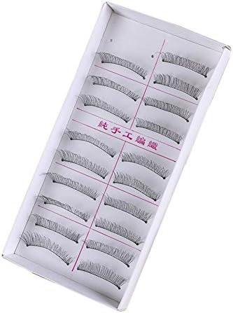 Fayear 10 Pair Long Natural Boxed Handmade Cotton Stalk False Eyelashes Makeup Tools