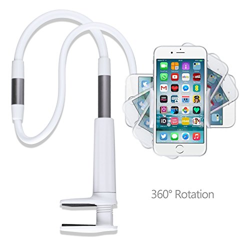 POTOK 360 Rotante Flessibile Lungo Braccio di Supporto per Telefono Cellulare Stare Pigro Letto Tavolo Tablet Auto Selfie Staffa di Montaggio per Iphone Ipod Touch di Samsung Nota HTC One Google Nexus 120CM, Compatibile con telefono e tablet tra 4.010.6 pollici