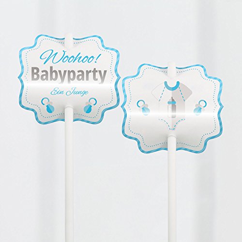 Baby Shower, Babyparty, Cupcake Deko, Muffin Deko, Cake-Pops, Einstecker, 12 Stück, junge, blau von Mia-Félice Decorations - 3