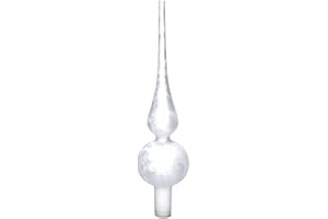 KAEMINGK Christbaumspitze 26 cm Glas Spike EIS weiß