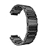 Produktbild Altsommer Armband 24mm für Garmin Vivoactive Acetat Luxus Edelstahl mit Schnellverschluss Armbände Edelstahl mit Schnellverschluss Zubehör Replacement für Damen Herren 130-195MM (Schwarz)