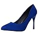 Produktbild OdeJoy Mode Frau Spitz Zehe Pumps Schuhe Slip On Party Hoch Fein Hacke Freizeitschuhe Faulenzer Atmungsaktiv Schuh Kristallschuhe Persönlichkeit Absatzschuhe Partyschuhe (Blau,35)