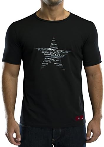 Mens Designer Retro Red Twisted Star Graphic Print Black Soft Jersey Cotton T-shirt X Large