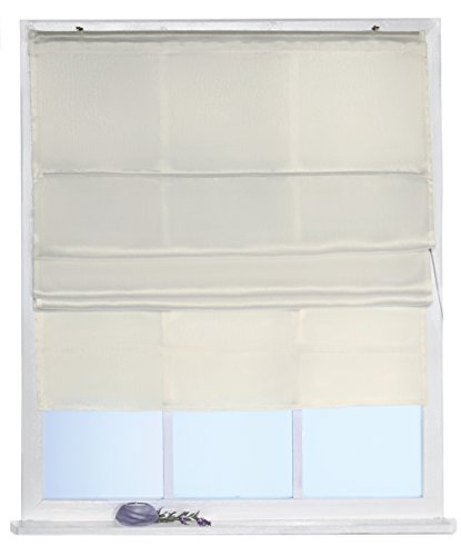 Betz Raffrollo Vorhang Gardine "Silk Look", Größe 80 x 160 cm in den Farben: weiß, champagner und anthrazit, Farbe champagner