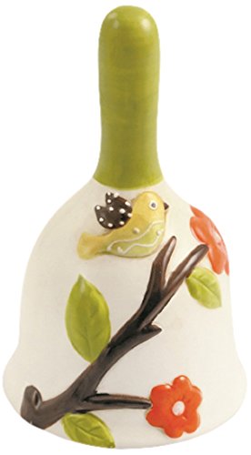 Villa D´Este Bird Bird Glöckchen, handbemalte Keramik, 7 x 12 cm, vielfarbig