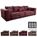 Produktbild Cavadore Big Sofa Mavericco / Großes Sofa im modernen Design  in Lederoptik / Inklusive Rückenkissen und Zierkissen / 287 x 69 x 108 cm (BxHxT) / Mikrofaser Bordeaux (rot)