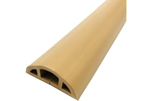DXIUMZHP Copertura Cavi A Pavimento in Fai da Te Semicerchio per Uso Domestico Canalina Calpestabile, Materiale Morbido in PVC Taglio Facile，Anti-Passo E Anti-Stress (Color : Light Brown, Size : 1m)