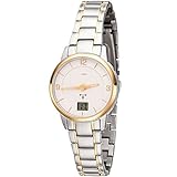 Armbanduhr - Damen Funk Funkuhr Edelstahl bicolor vergoldet Damenuhr Datum