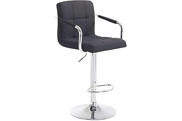 Beeds High Counter Bar Stool with Armrest Height Adjustable Fabric Cushion Comfortable for Kitchen & Counter Adjustable Height Upto 30 Inches