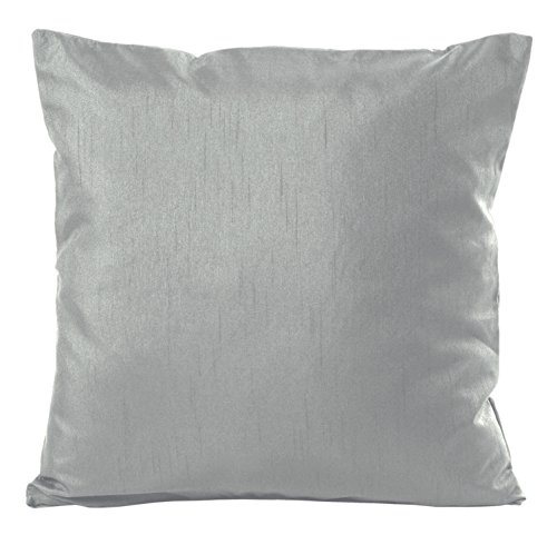 Kissenhülle Seidenglanz uni Kissenbezug Zierkissen Deko Kissen in 40x40 50x50 o. 60x60 cm Farbwahl #1322 (silber grau, 60x60)