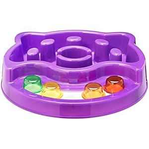 AmazonBasics – Espacio de actividades y alimentación para mascotas, morado