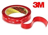 3M Heavy Duty Mounting Tape (4910) - Clear, Double-Sided Tape - Acrylic Foam Tape for Glass, Metal, Polycarbonate & More - Indoor & Outdoor Use - Maximum Bonding Strength - Tape Thickness: 1mm - 5mm x 3m