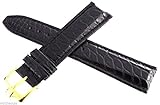 Tag HEUER Uhrenarmband, schwarzes Lederband, Goldfarbene Schnalle, 20 mm