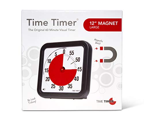 Time Timer magnetischer 60 Minuten Timer mit optischem Signal, Countdown-Uhr für Kinder und Erwachsene, für das Klassenzimmer oder Besprechungsräume (Large - 30 cm)