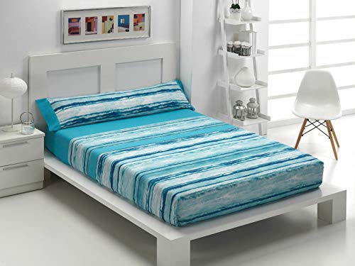 Juego de Sabanas Estampado Santorini - 50% Alg/50% Pol (Cama - 135)