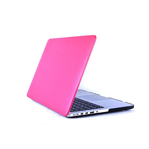 Macbook Pro 13 Retina Hülle Case Tastaturschutzfolie Displayschutzfolie 3 in 1 Kit, TECOOL [Ultra Dünn Serien] Leder Hartschale Schutzhülle Case für MacBook Pro 13.3 Zoll mit Retina Display Modell: A1425 und A1502 – Heißes Rosa - 5