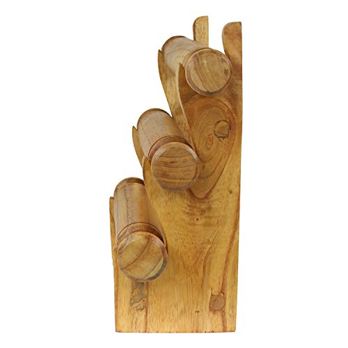 Armreifhalter Armbandhalter Uhrenhalter Schmuckhalter Uhrenständer Armbandständer Schmuckständer Rollen Holz Hellbraun - 4