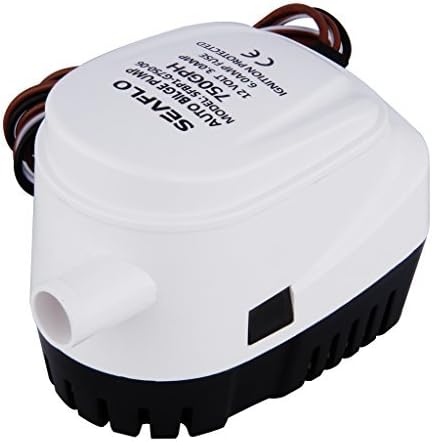 New 12V 750GPH Automatic Bilge Water Pump, Fully Automatic Submersible Electric Pump 3A with built in float switch system, no separate float switch needed